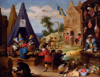 David Teniers The Younger : A Festival Of Monkeys